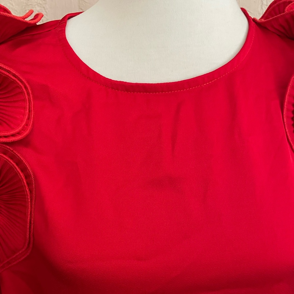 Red Satin Top - Picture 2 of 6